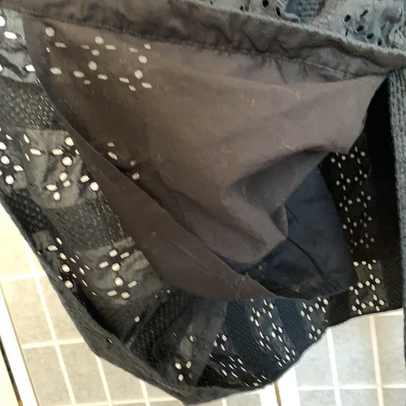 J Crew Black Cotton Eyelet Button Midi Dress Sz 10 - Picture 11 of 15